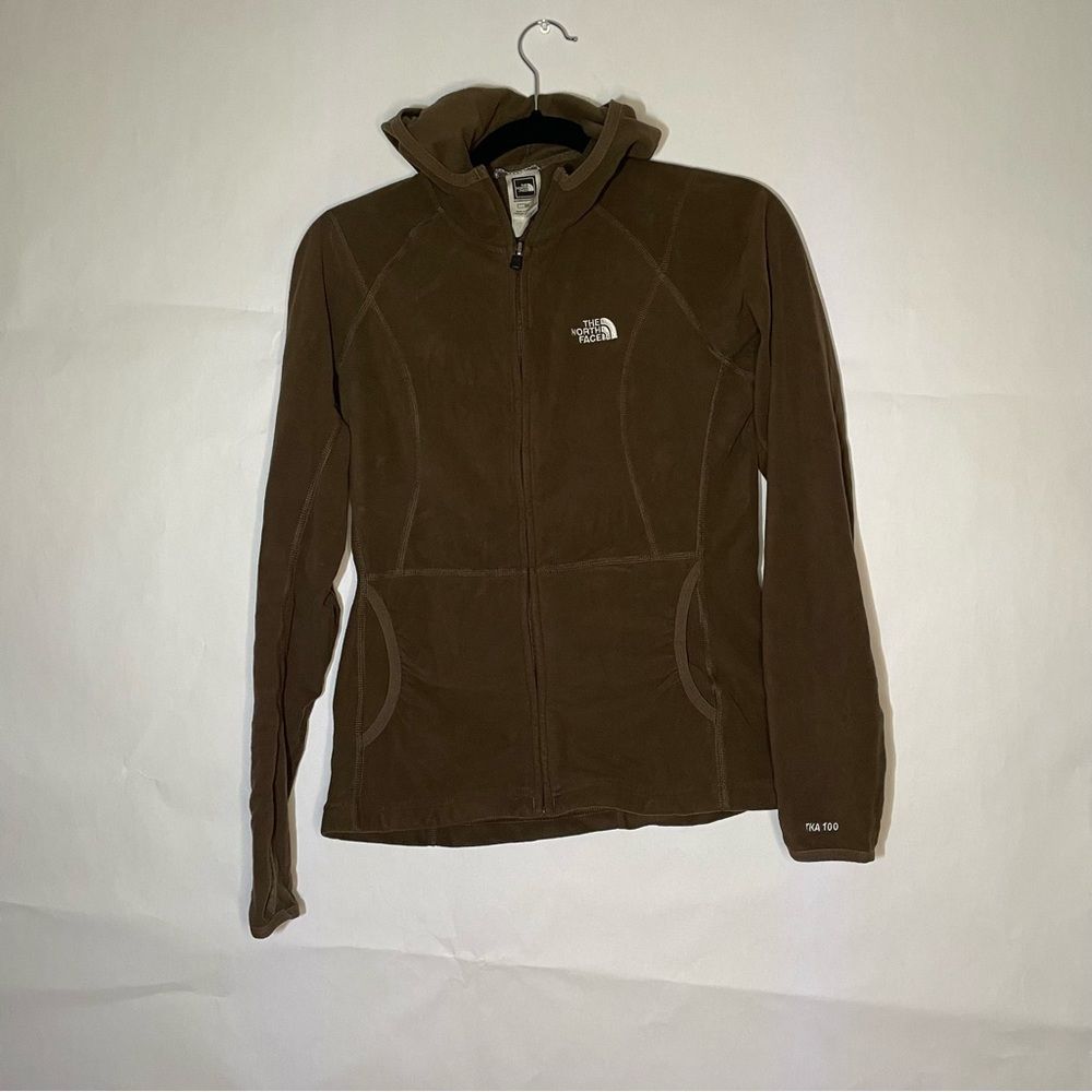 NORTH FACE TKA 100 Brown Zip Up Fleece Jacket hoodie small - Picture 1 of 6